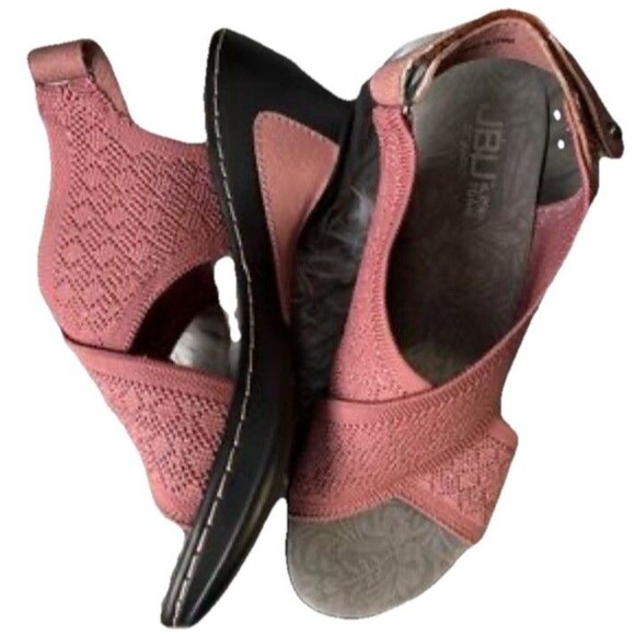 JBU by Jambu Womens Pink Alyssa Ankle Strap Open Toe Wedge Sandals Size 12M NEW - Picture 1 of 10
